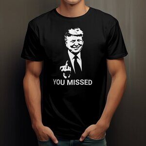 YOU MISSED MAGA Trump 2024 Election Politics Men’s T-shirt Black 100% Cotton
